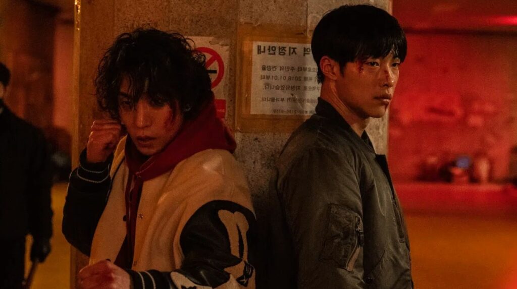 The main characters fighting scene from bloodhounds season 2