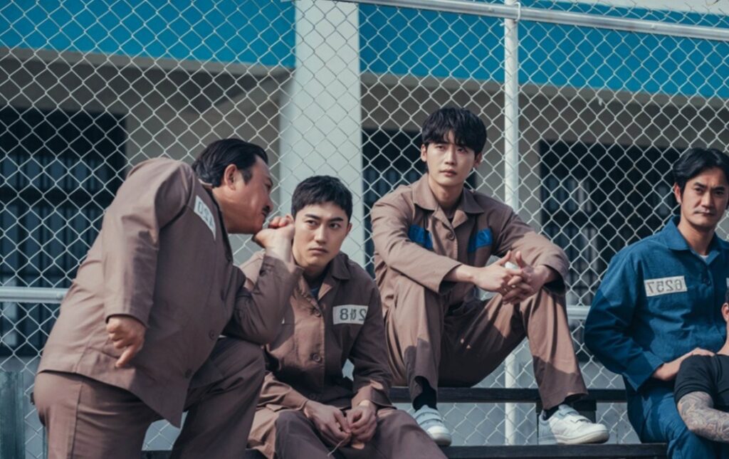 The prison moment of  Park Chang-ho with his friend in Big Mouth