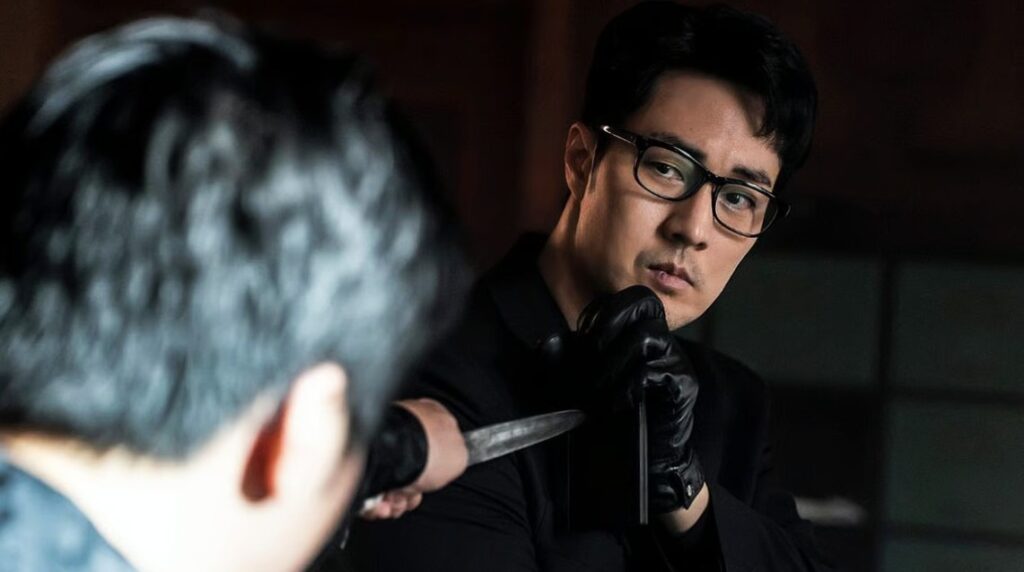 Agent Kim is fighting with his enemies who tries to stab him in  Agent Kim Reactivated