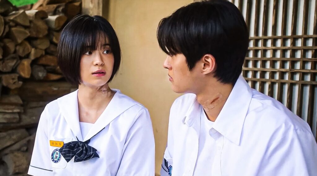 The moment between the male character and female character where both are talking emotionally in If Wishes Could Kill